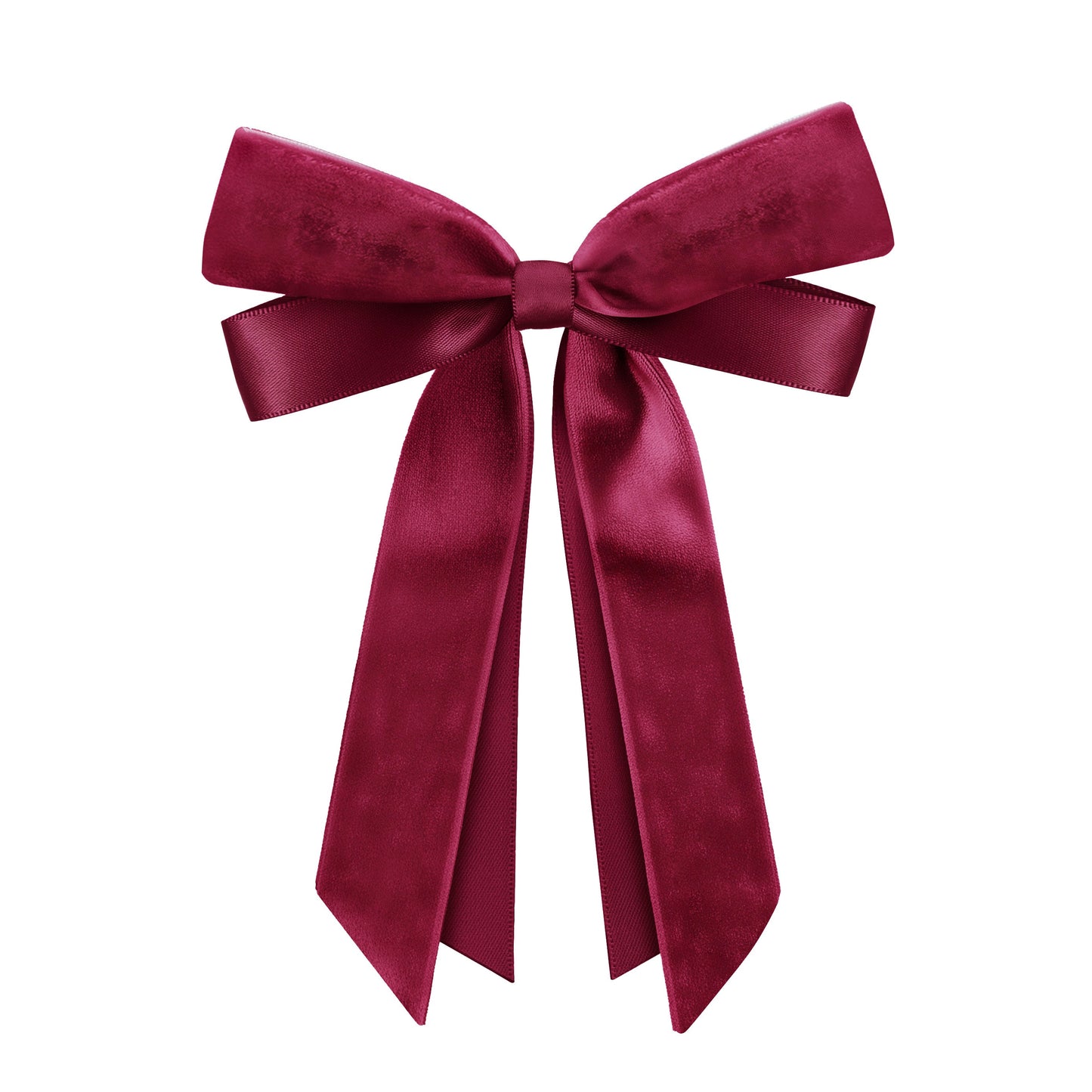 Maroon red burgundy satin bow on a white background
