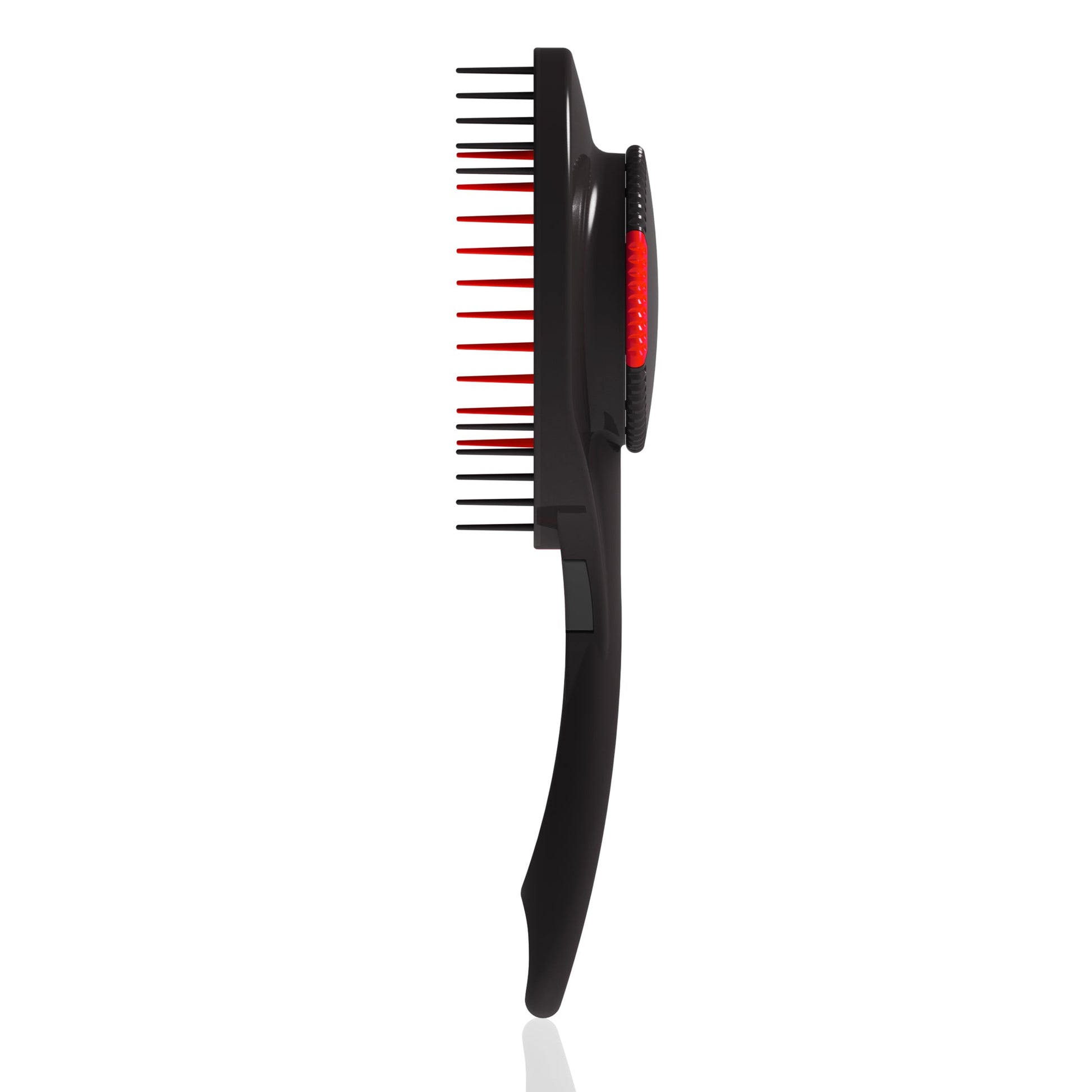 Black ONE Brush - Adjustable Bristle Strength Hairbrush on a white background