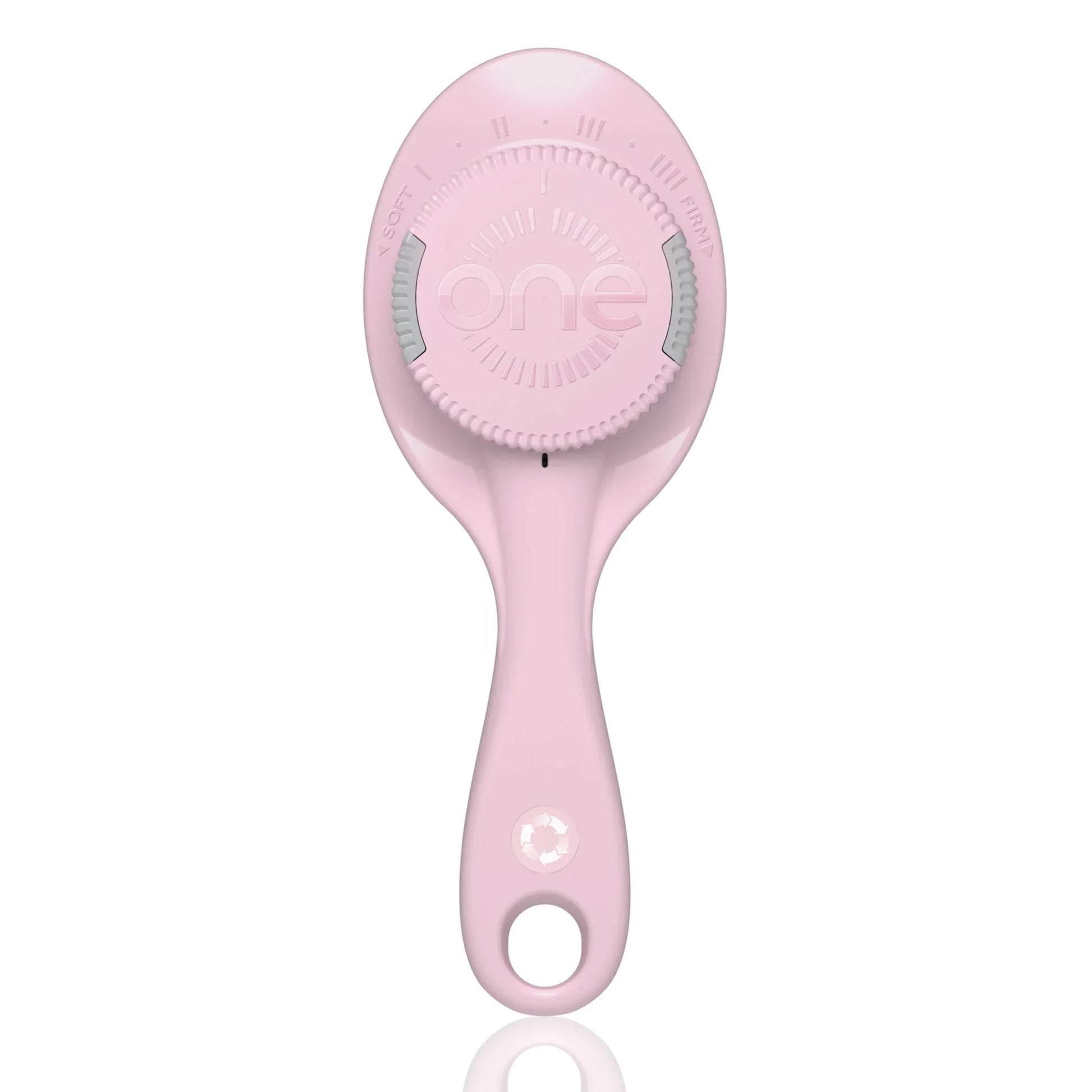 Pink adjustable hair brush with soft and firm settings, Yellow B hair accessory collection.