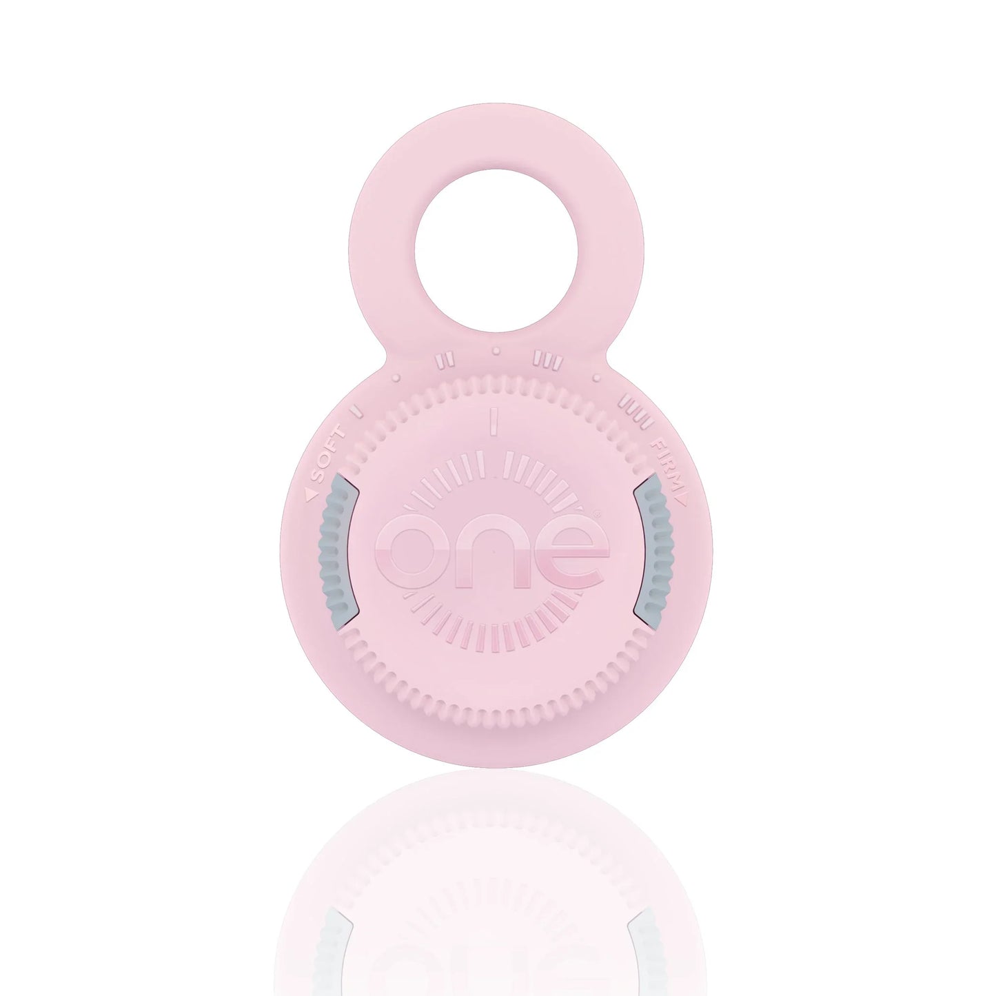 Pink One Brush Mini compact hairbrush with 'one' branding on a white background