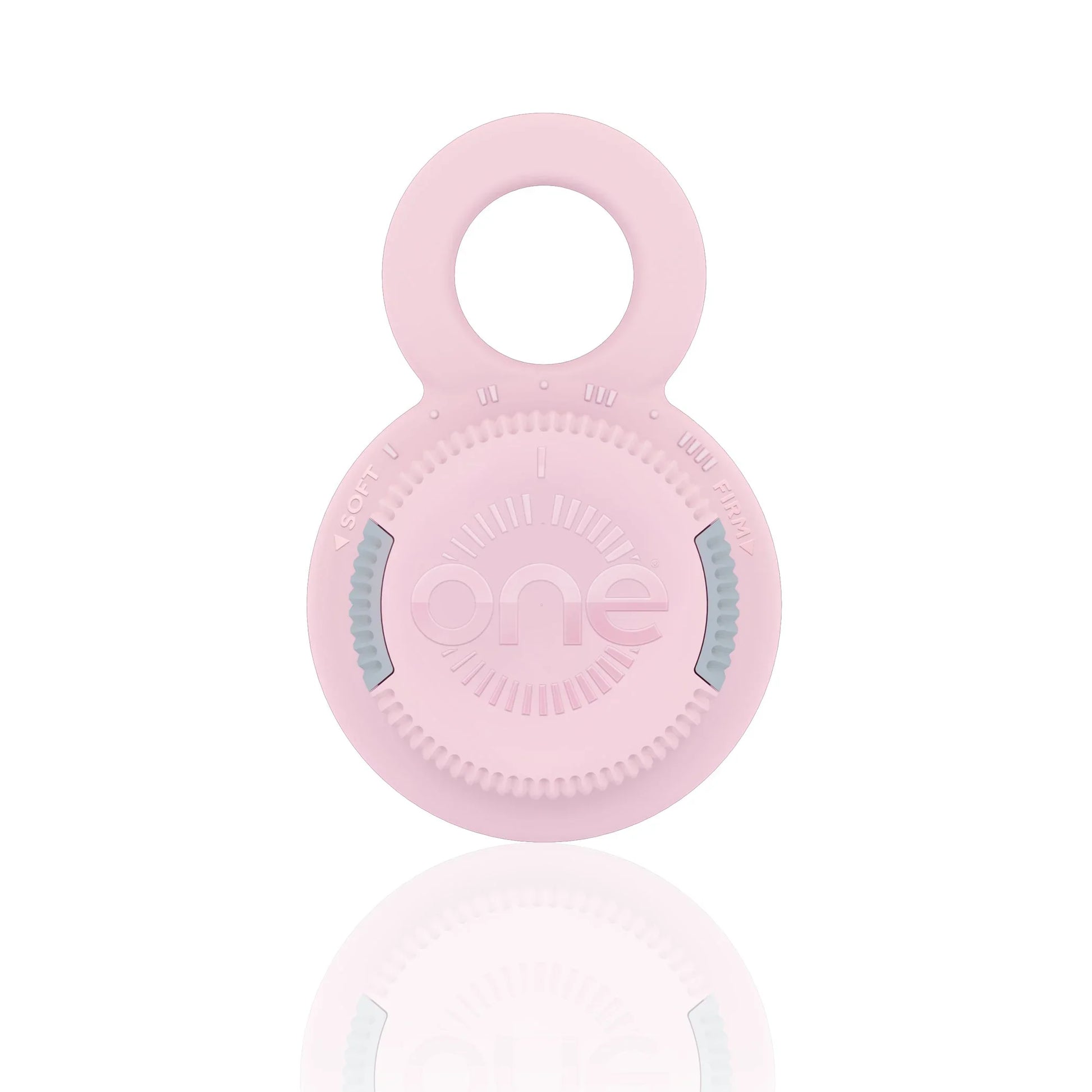 Pink One Brush Mini compact hairbrush with 'one' branding on a white background