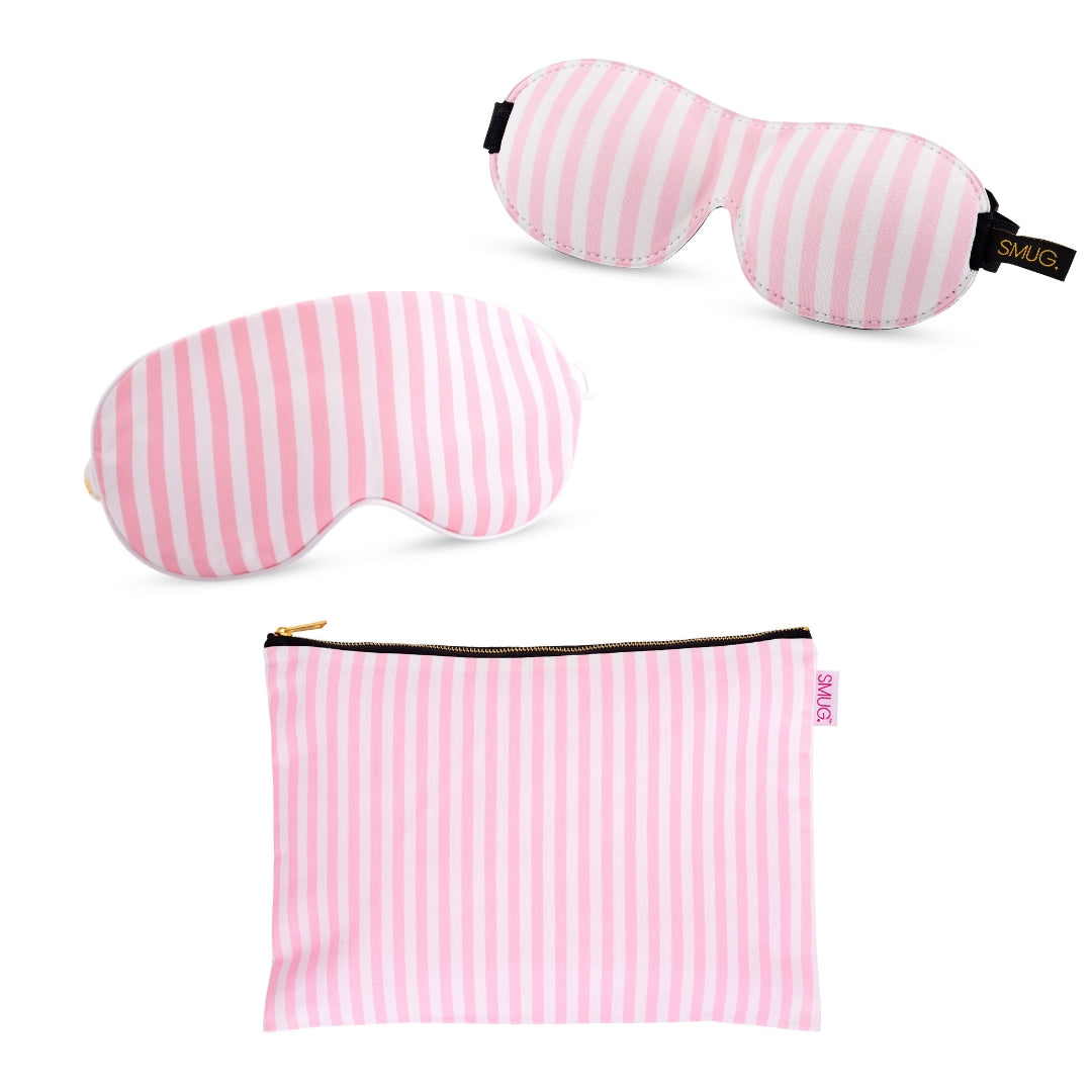 Contoured & Satin Sleep Mask 2 Pack & Bag Set - 4 Prints