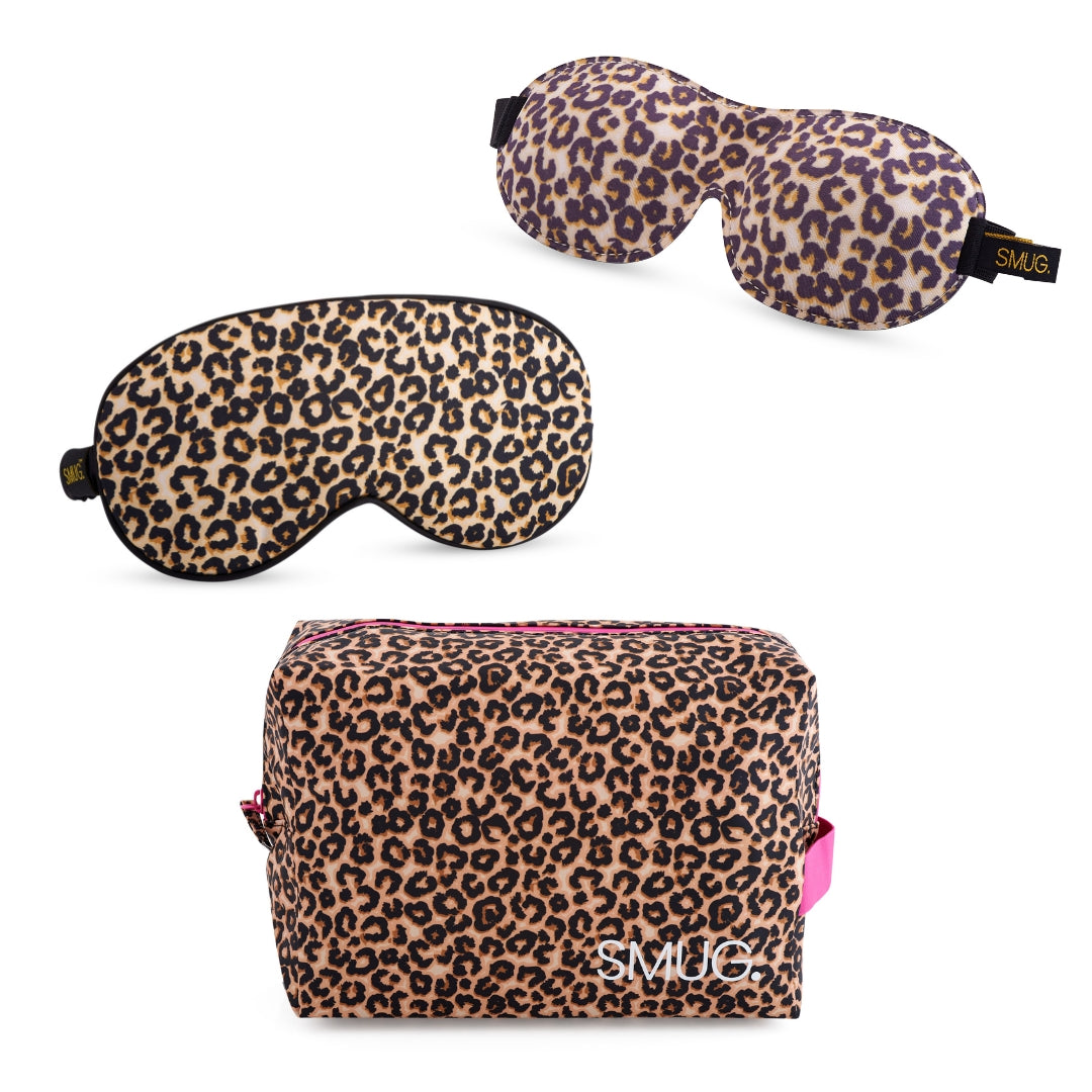 Contoured & Satin Sleep Mask 2 Pack & Wash Bag - 6 Prints