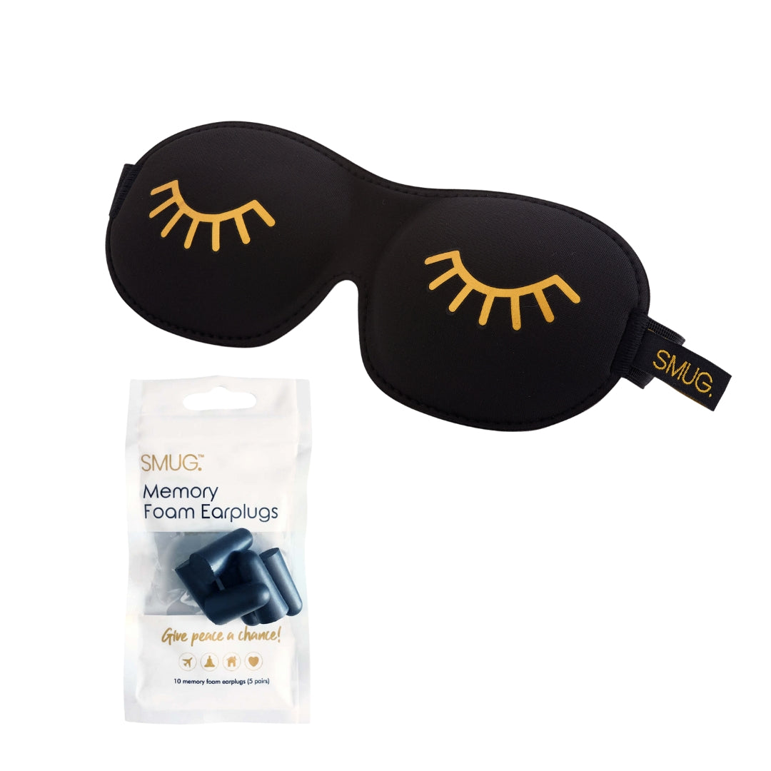 Contoured 3D Sleep Mask - Black Wink