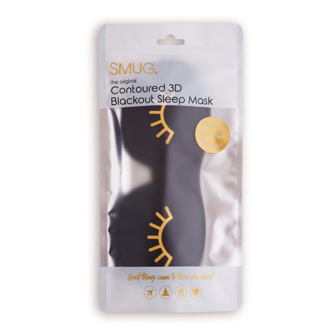 Contoured 3D Sleep Mask - Black Wink