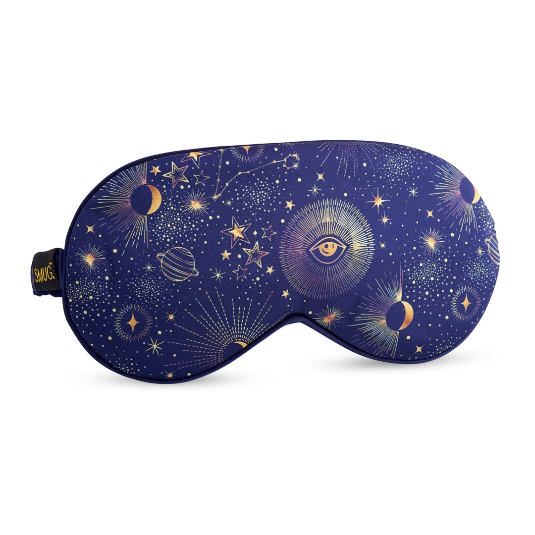 SMUG sleep mask with celestial design on a white background